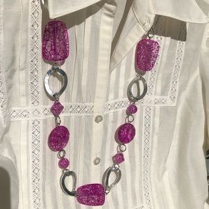 Charles Klein purple and silver necklace